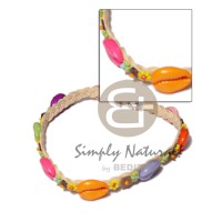 colored sigay in wax cord macrame choker