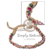 glass beads cord macrame