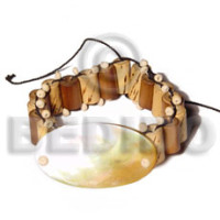 bamboo macrame with 40mmx35mm oval mother of pearl shell (MOP)