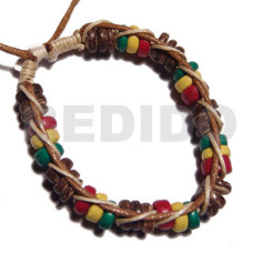 7 8mm coco pklt in rasta tone in macrame beige and golden brown