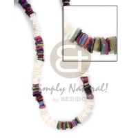 square cut wht shell and rainbow color