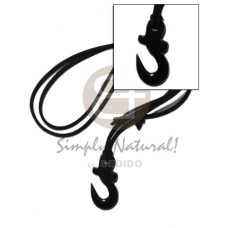 40mm black celtic carabao horn anchor on