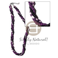 twisted 4 rows 2 3mm coco heishe violet bleach whiten 2 3mm