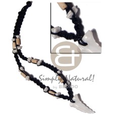 35mmx25mm kabibe shell fang pendant in black