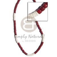 4 5mm maroon coco pokalet with white clam