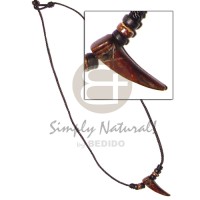 antique horn with coco beads on wax