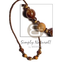 2 3mm coco natural brown Pokalet heishe with tiger