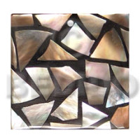 flat 25mmx25mm square black resin with laminated
