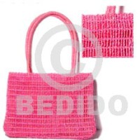 pink abaca fiber bag with lining