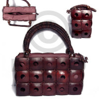 reddish brown square coco with inner