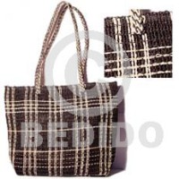 chocolate brown abaca weave bag