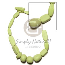 natural wood beads dyed in lime green