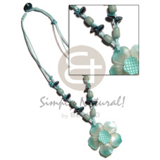 2 layer knotted aqua blue wax cord