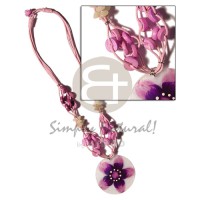 4 layer knotted pink cord with coco