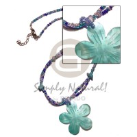 aqua blue glass beads with limestone accent