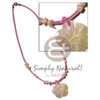 pink glass beads with shell beads combination