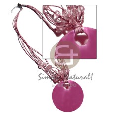 6 rows pink wax cord with acrylic