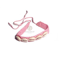 pink wax cord choker macrame with sigay