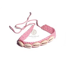 pink wax cord choker macrame with sigay