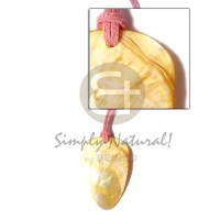 pink leather thong with mother of pearl shell (MOP) teardrop pendant