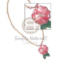 2 3 coco heishe beads with pink acrylic