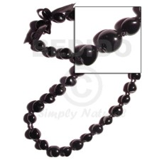 black kukui nuts ribbon lei ( lumbang