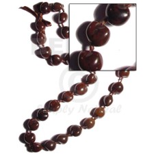 brown kukui nuts ribbon lei ( lumbang