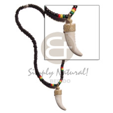 4 5mmm black coco Pokalet with cowrie tiger