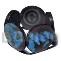 50mm round black resin blue