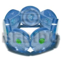 30mm round aqua blue clear resin