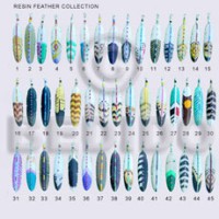 painted resin feather pendant