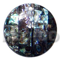 40mm round paua shell cracking with resin