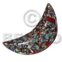 quarter moon  crushed limestones in resin