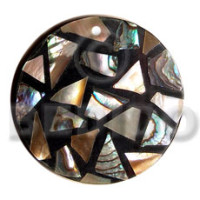 flat 42mm round black resin with laminated