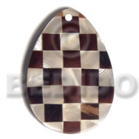 teardrop 45mmx30mm flat resin with laminated checkered