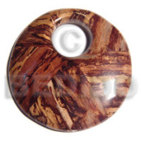 70mm round laminated wood with banana bark with 23mm hole  thickne