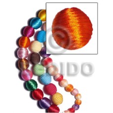 20mm natural white round wood beads wrapped