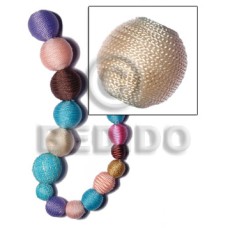 20mm natural white round wood beads wrapped