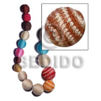 10mm natural white round wood beads wrapped