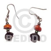 dangling black buri half moon with red