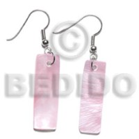 dangling 30x10mm pastel pink hammershelll bar earrings