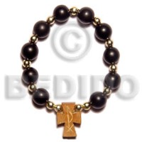 black buri seeds wood beads rosary bracelet