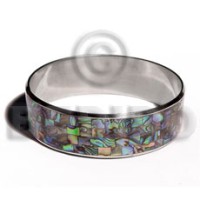 laminated paua blocking in .75 inch stainless