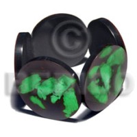 50mm round black resin green