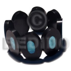 35mmx25mm oval black resin aqua blue
