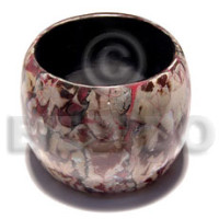 chunky laminated shell crackled wooden bangle