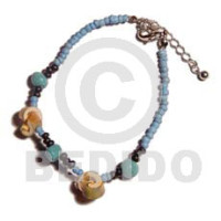 everlasting luhuanus with 2 3mm blue coco heishe