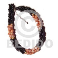 twisted black coco pokalet and rose coloured