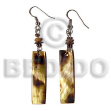 dangling 40x10mm brownlip tiger bar with horn