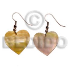 dangling heart mother of pearl shell (MOP) 25mmx25mm